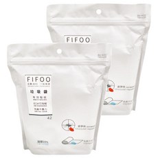 FIFIOO 可分解驅蚊免撕抽繩垃圾袋, 45x50cm, 17只/卷x3 51只, 10L, 2組