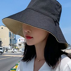 Tingall 戶外休閒雙面漁夫帽, 黑色 + 米色