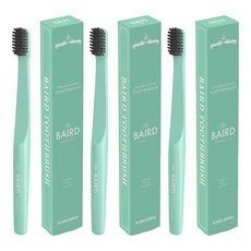 The BAIRD 黑珍珠細軟毛牙刷 綠色, 1入, 3個