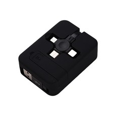 Itgom A型-多接頭便攜式三合一高速充電線, 1m, 黑色, 1個