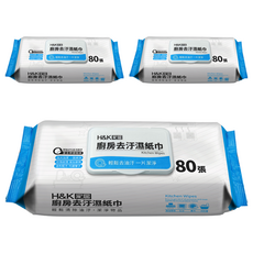 H&K 家居 廚房去汙濕紙巾 掀蓋包, 3包, 1入