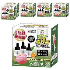 鱷魚 液體電蚊香 46ml x 3瓶 + 電蚊香器, 6組