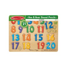 Melissa&Doug 瑪莉莎 聲音拼圖 數字學習, 21片, 1組