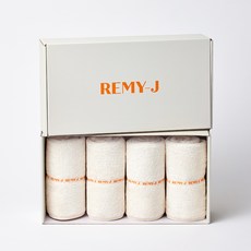 RemyJ 麻糬毛巾 250g 40支 精梳莫代爾, 4個, 白色