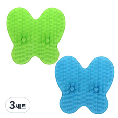 나비형 지압 발 마사지 매트 2종 세트, 초록, 파랑, 3세트