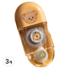 奶油熊迷你修正帶 5mm x 6m, 3個, 黃色