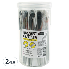 핑크풋 스마트 커터칼 2종 x 12p 세트, 흰색, 회색, 2세트