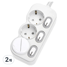 EcoPowerTap LED開關獨立節電型延長線 3孔, 白色, 5m, 2個