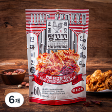 정꼬꼬 진짜 닭껍질 튀김 핫 & 스윗, 60g, 6개