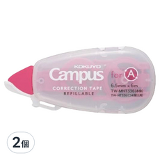 KOKUYO 國譽 Campus 可替換修正帶A罫 Newtro 6.5mmx6m, 2個, 粉色
