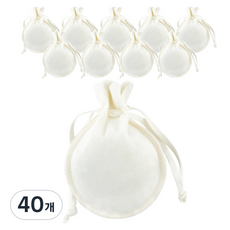 Donna&deco 但丁配件絲絨束口袋, 40個, 象牙白