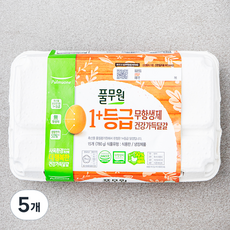 풀무원 무항생제 인증 1+등급 건강가득 달걀 780g, 15구, 5개