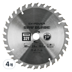 EX-POWER 圓形鋸片 硬質合金鋸片 板材用 185mm EXC-07032, 4個