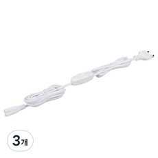 LISHIN Vitson T5專用 2針開關型電源線, 3m, 白色, 3個