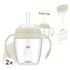 티지엠 유아용 쌀알 트라이탄 빨대컵 mini, 160ml, 2개, 라이스베이지