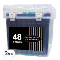 더블헤드 트윈 드로잉 마카펜 PP케이스 세트, 3세트, 48색