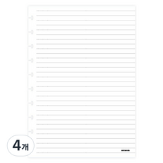 motemote 10孔活頁夾橫線DIY筆記本內頁 B5, 30張, 4個