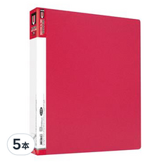 珠友文化 A4 二孔 PP圓型夾, 紅色, 5本