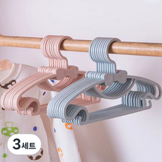 AriSLab 嬰幼兒用防滑無痕衣架 2款 x 10p 組, 混合顏色, 3套