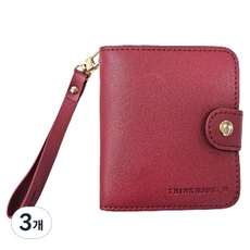 띵크어바웃 소프트 미니 3공 다이어리 커버, 버건디, 3개