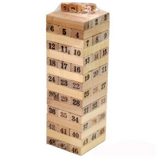 재미존 나무쌓기게임, 혼합색상, 1개