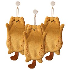 擼貓感超吸水擦手巾 25 x 15cm 黃貓, 1條, 3條