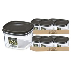 inomata 方形食品密封罐, 8個, 8個容器 + 8個蓋子