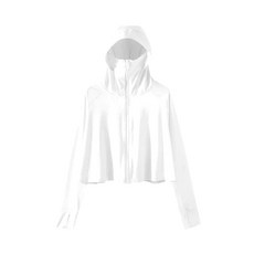 FANCY LIFE 冰絲涼感防曬衣，UPF50+防曬，透氣面罩，加寬帽簷，一體式設計, 均碼, 白色, 1件