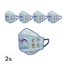 CAiRE 艾可兒 未滅菌滿版款醫用口罩 兒童型 KF94, 櫻桃小丸子海洋款, 5片, 2包