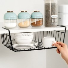 맥라이프 철제 싱크대 상부장 걸이식 키친타올 걸이 L, 블랙, 2개