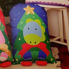 밀로앤개비 크리스마스 에디션 동물 베개 마이크로 화이바 솜포함, 트리딜런