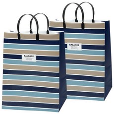 포포팬시 밸런스 PP 쇼핑백 대, 네이비, 2개