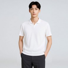 바쏘옴므 남성용 오픈 카라 PK 반팔 티셔츠 WSZ2MK0