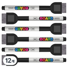 펜맥스 지우개 보드마카 202, 흑색, 12개