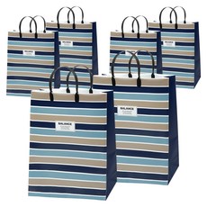 포포팬시 밸런스 PP 쇼핑백 대, 네이비, 6개