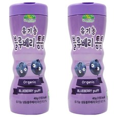 OrganicStory 유아용 유기농 블루베리통통 과자, 블루베리, 40g, 2개