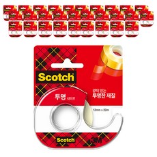 쓰리엠 스카치 다용도 테이프 522D 디스펜서 12mm x 20m, 투명, 30개