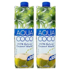 AQUA COCO 100%椰子水, 1L, 2瓶