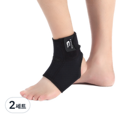 두트리 고탄력 슬림핏 발목 보호대, 2세트, 블랙