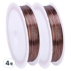 리브리카 부드러운 비즈 공예 철사 와이어 0.4mm x 50m, 브라운, 4개