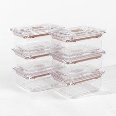 prepara 브루클린 프레시 매니저 밥팩 밀폐용기 460ml 베이지, 6개, 단품