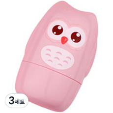더리빙 유아용 손톱깎이 부엉이 세트, 핑크, 3세트