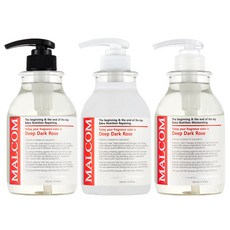 MALCOM 瑪律科姆 深黑玫瑰洗髮精 520ml+護髮素 520ml+沐浴露 520ml, 1套