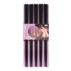 UdiLife樂司日式尖頭合金筷 5雙 家用筷, 黑色, 5雙筷子, 1包
