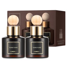 KUNDAL 昆黛爾 車用香氛組 擴香瓶 75ml 2入+木球擴香棒 2支, 依蘭, 1組