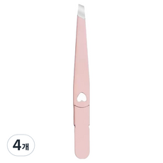 바움미루 뷰티 핀셋 하트 9.6cm, 4개, 핑크