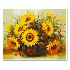 Momofix Painting 帆布畫框鑽石畫 40 x 50 cm, 向日葵籃(DI03)