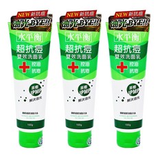 水平衡 台灣公司貨 超抗痘雙效洗面乳 控油抗痘, 100g, 3件