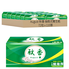 August 秋香 抽取式衛生紙 加厚 110張, 12包, 6袋