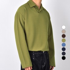 가이스토리 남성용 무지 팅크 카라 긴팔티